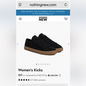 Nothing New Kicks in Black Gum Canvas Sneakers